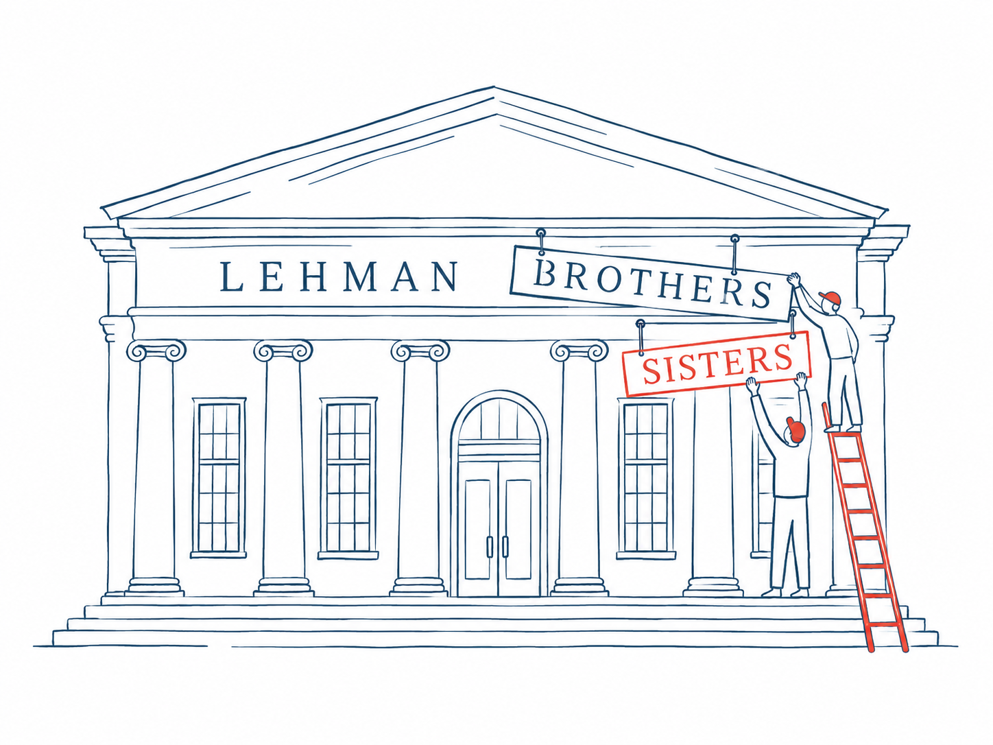 Gebäude der Lehman Brothers. Das Schild wird ausgetauscht